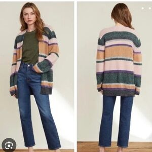 Veronica Beard Striped Multicolor Women's Cardigan M
